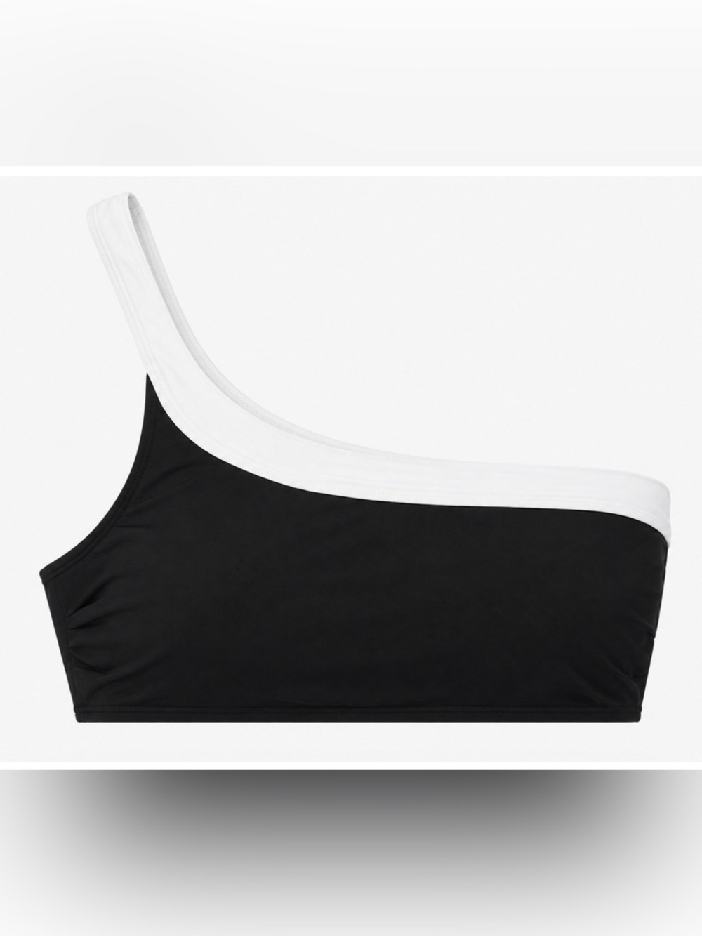 NEW WHITE HOUSE BLACK MARKET COLORBLOCK ONE SHOULDER BIKINI SWIM SWIMSUIT TOP M